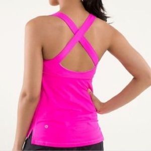 Lululemon hot neon pink cross back tank top
